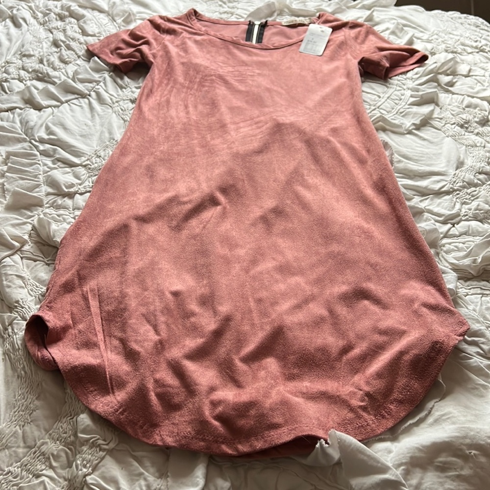 Forever21 suede pink mini dress